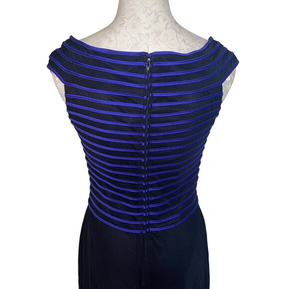 Deadstock Tadashi Vintage 1990s Womens Gown Size 8 Black Ribbon Chiffon Skirt - Picture 4 of 11